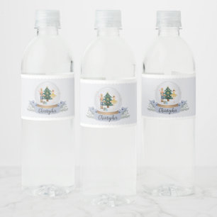 Rótulo De Garrafa De Vinho Chá de fraldas de Natal de Azul Nutcracker