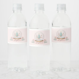 Rótulo De Garrafa De Vinho Chá de fraldas de Natal Pink Nutcracker
