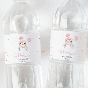 Rótulo De Garrafa De Vinho Chá de fraldas de Pinguim Inverno