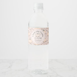 Rótulo De Garrafa De Vinho Chá de fraldas de queda de abóbora rosa-claro