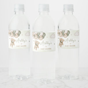 Rótulo De Garrafa De Vinho Chá de fraldas do Balão do Urso Verde