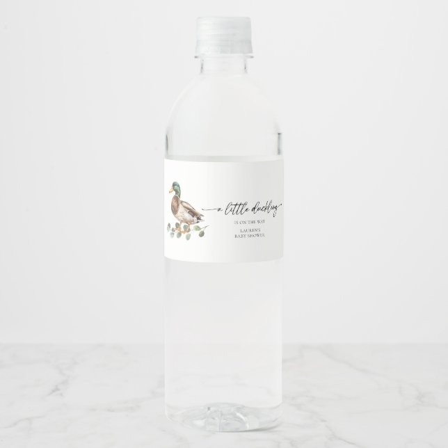 Rótulo De Garrafa De Vinho Chá de fraldas Mallard Duck (Frente)