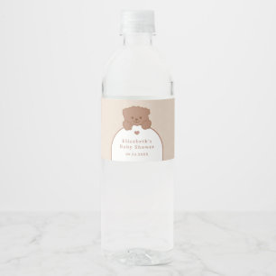 Rótulo De Garrafa De Vinho Chá de fraldas moderno do Urso Justo Minimalista