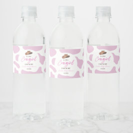 Rótulo De Garrafa De Vinho Chá de fraldas Ocidental de Garota-Vaca