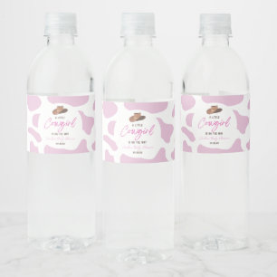 Rótulo De Garrafa De Vinho Chá de fraldas Ocidental de Garota-Vaca