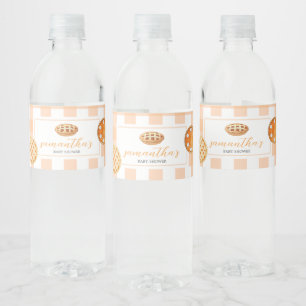 Rótulo De Garrafa De Vinho Chá de fraldas Pequeno Pie Gingham