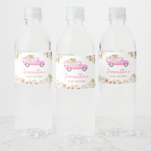Rótulo De Garrafa De Vinho Chá de fraldas Pumpkin de Caminhão Rosa