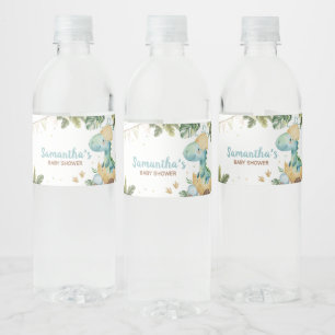 Rótulo De Garrafa De Vinho Chá de fraldas Rawr Dino