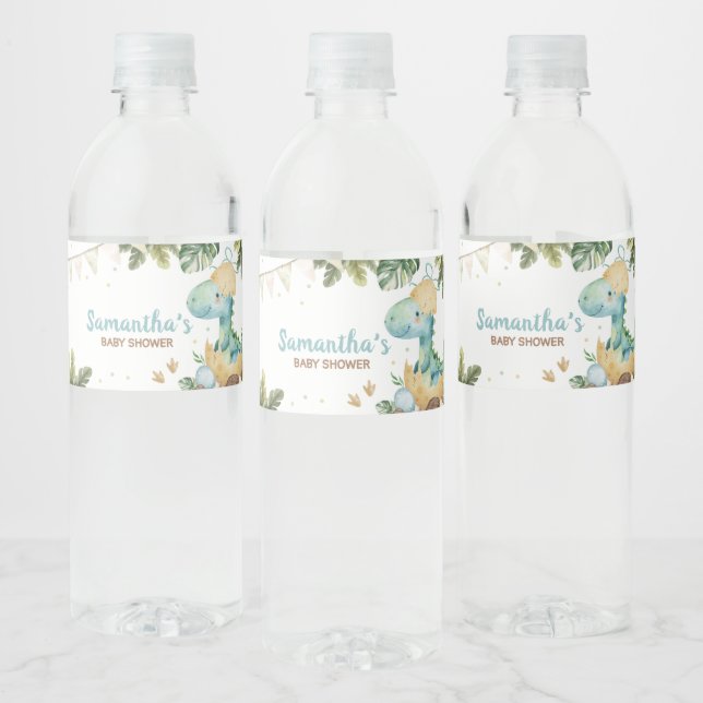 Rótulo De Garrafa De Vinho Chá de fraldas Rawr Dino (Garrafas)