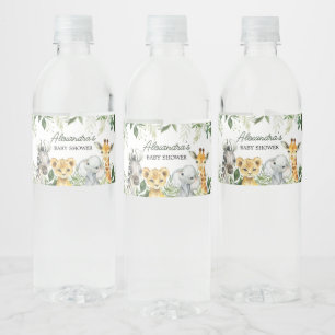 Rótulo De Garrafa De Vinho Chá de fraldas Selgle Safari