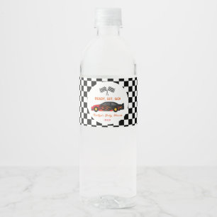 Rótulo De Garrafa De Vinho Chá de fraldas Set Go Red Flame Race Car Ready
