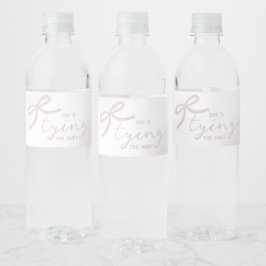Rótulo De Garrafa De Vinho Chá de Noiva Aquarela com Laço Roxo