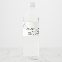 Rótulo De Garrafa De Vinho Chá de Noiva Aquarela de Eucalipto