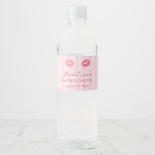 Rótulo De Garrafa De Vinho Chá de Noiva do Dia dos Namorados Rosa e Laranja