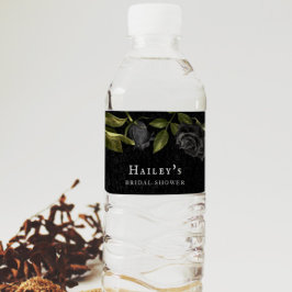 Rótulo De Garrafa De Vinho Chá de Noiva Floral Gótico