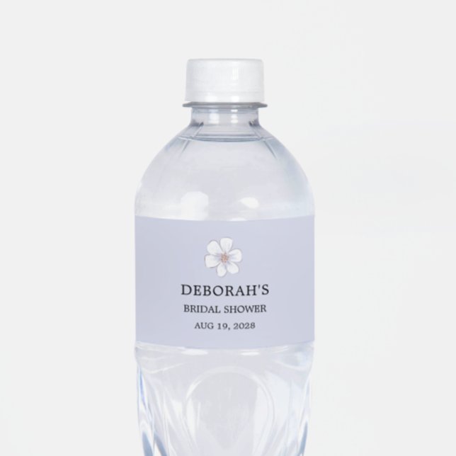 Rótulo De Garrafa De Vinho Chá de Noiva Floral Lilás (Criador carregado)