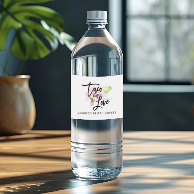 Rótulo De Garrafa De Vinho Chá de Noiva Taco Bout Love  (Criador carregado)