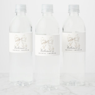 Rótulo De Garrafa De Vinho Chá de panela branco elegante