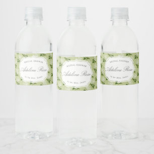 Rótulo De Garrafa De Vinho Chá de panela Elegante de Hydrangea Branca