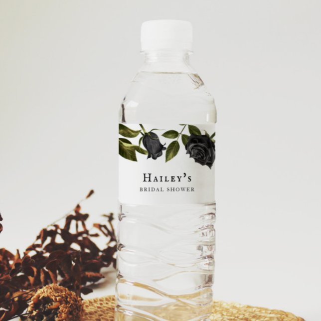 Rótulo De Garrafa De Vinho Chá de panela Floral Gótico Branco (Criador carregado)