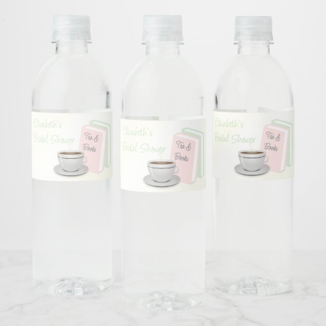 Rótulo De Garrafa De Vinho Chá & Livros Chá de Noiva (Garrafas)