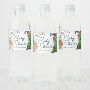 Rótulo De Garrafa De Vinho Chá Novo Bebê da Selva Safari Cute Tiger
