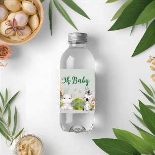 Rótulo De Garrafa De Vinho chá selvagem do bebê da selva Convite tropical