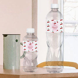 Rótulo De Garrafa De Vinho Cherry Sweet Birthday