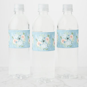 Rótulo De Garrafa De Vinho Chique Floral Verde Rosa Azul Russo