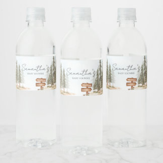 Rótulo De Garrafa De Vinho Chuva de Aventura para o Bebê no Tema Floresta