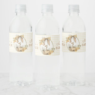 Rótulo De Garrafa De Vinho Chuva de Bebê em Aquarela de Limão da Gansa Boba