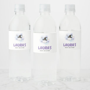 Rótulo De Garrafa De Vinho Chuva de Bebê Fantasma Feiticeira Bebê Roxo