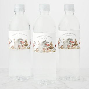 Rótulo De Garrafa De Vinho Chuva de Bebê Floresta de Cogumelos de Outono