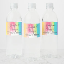 Rótulo De Garrafa De Vinho Chuva de Casamento Personalizada Lésbica Arco-Íris