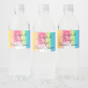 Rótulo De Garrafa De Vinho Chuva de Casamento Personalizada Lésbica Arco-Íris