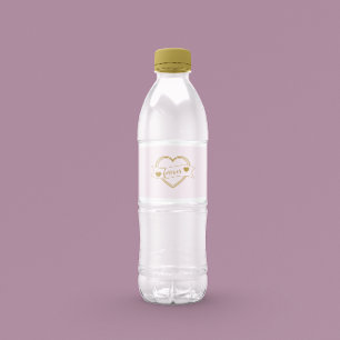 Rótulo De Garrafa De Vinho Chuva de Corações de Ouro Casamento