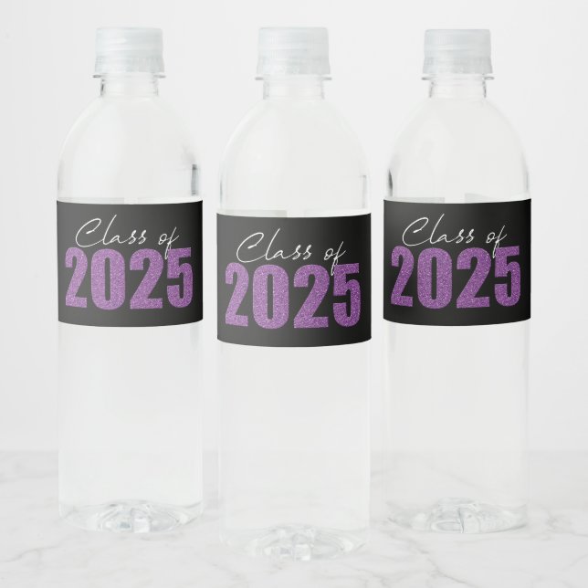 Rótulo De Garrafa De Vinho Classe de brilho roxo de 2025 (Garrafas)