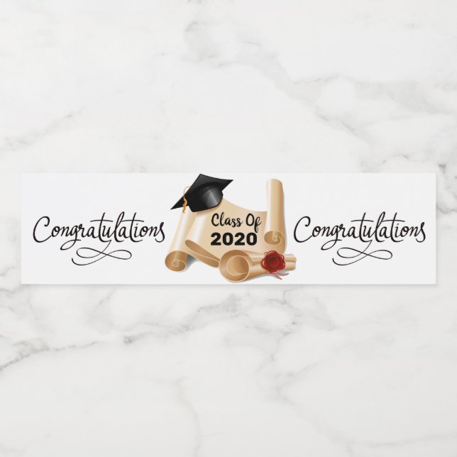 Rótulo De Garrafa De Vinho Classe Graduação 2020 (Rótulo Único)