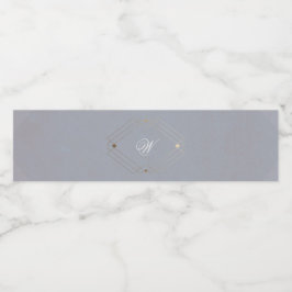 Rótulo De Garrafa De Vinho Clássico Dourado Deco Antigo Cinza Casamento Calig