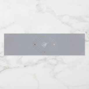 Rótulo De Garrafa De Vinho Clássico Dourado Deco Vintage Cinza Caligrafia Cas