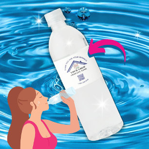 Rótulo De Garrafa De Vinho Código QR de Logotipo Personalizado de Agradecimen