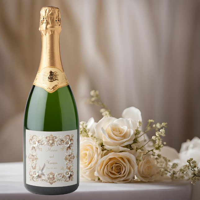 Rótulo de Garrafa de Vinho com Moldura Quadrada de (Criador carregado)