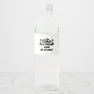 Rótulo De Garrafa De Vinho Coma, Beba E Seja Um Design Engraçado E Assustador
