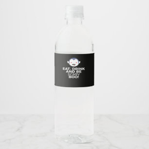 Rótulo De Garrafa De Vinho Coma Beba Espantoso Boo Design Criativo de Hallowe