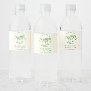 Rótulo De Garrafa De Vinho Coquetel Moderno Retro Despedida de Solteira Verde