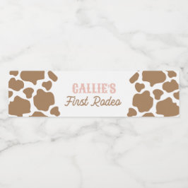 Rótulo De Garrafa De Vinho Cowgirl First Rodeo Birthday