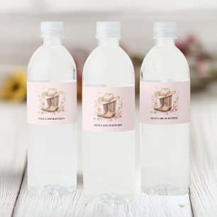 Rótulo De Garrafa De Vinho Cowgirl Wildflower Bash Birthday