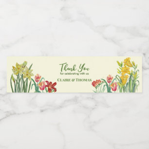 Rótulo De Garrafa De Vinho Creme das Flores Amarelas de Laranja Laranja-Laran