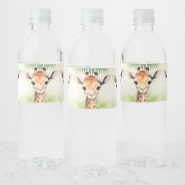Rótulo De Garrafa De Vinho Cute Giraffe Jungle Baby Shower Party Beautiful