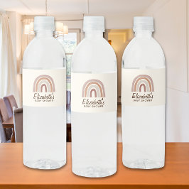 Rótulo De Garrafa De Vinho Cute Rainbow Boho Baby Shower